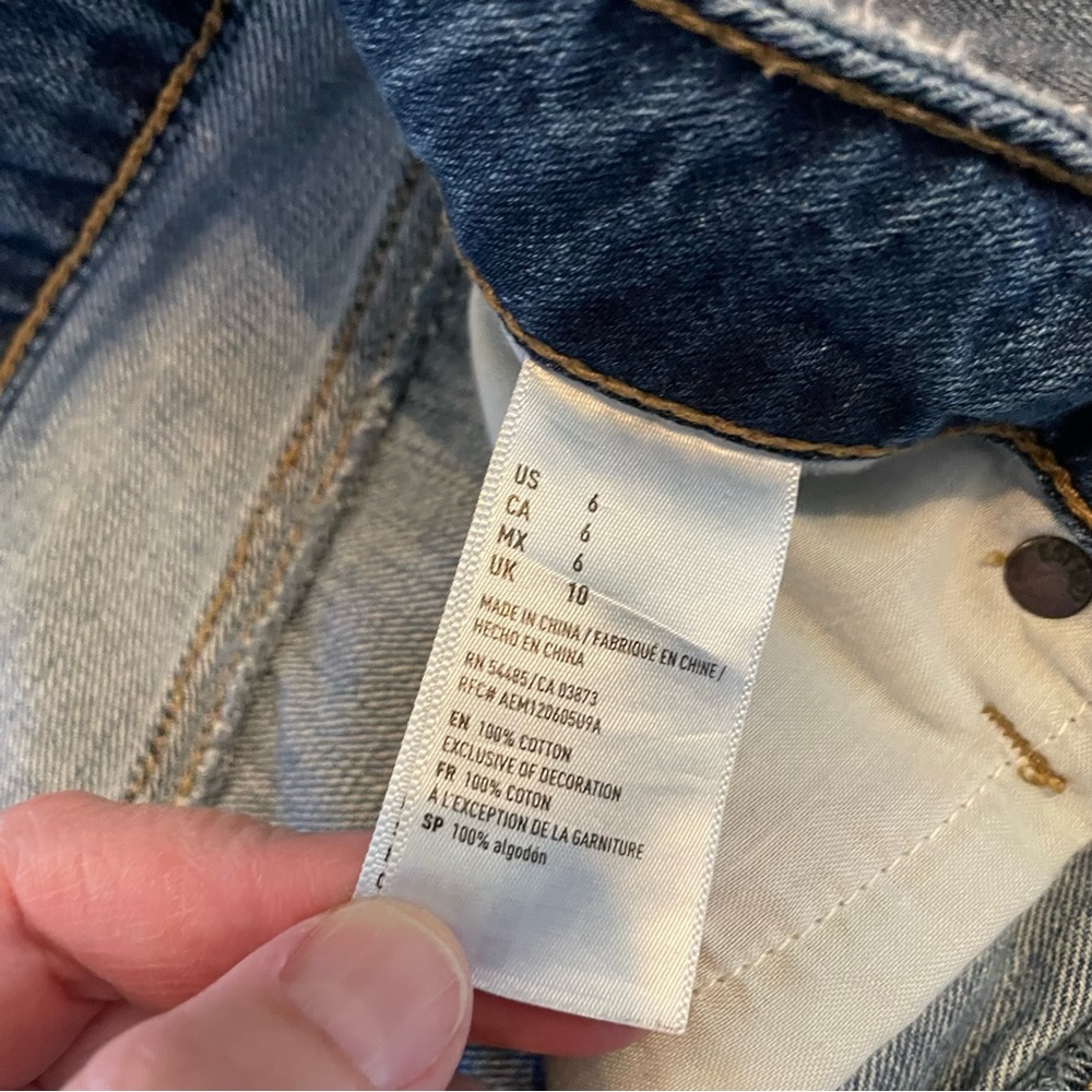 American Eagle Distressed Button Fly Raw hem mini skirt 6 - Picture 11 of 11